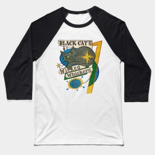 Black Cat's Wicked Whiskers Baseball T-Shirt